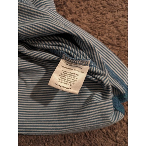 Men's Linksoul Tempus Fugit Blue Striped Pocket Golf Polo Shirt Large - Picture 4 of 6